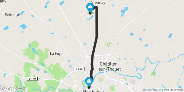 Itinéraire vers Parthenay
