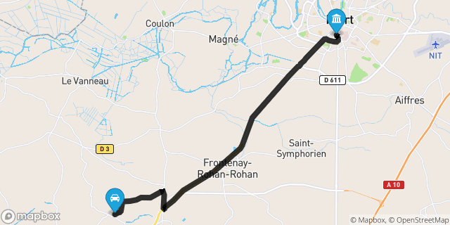 Itinéraire vers Niort