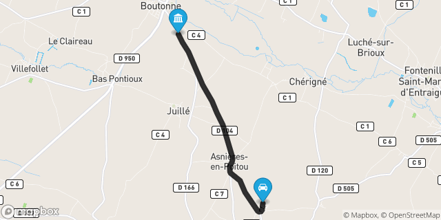 Itinéraire vers Brioux-sur-Boutonne