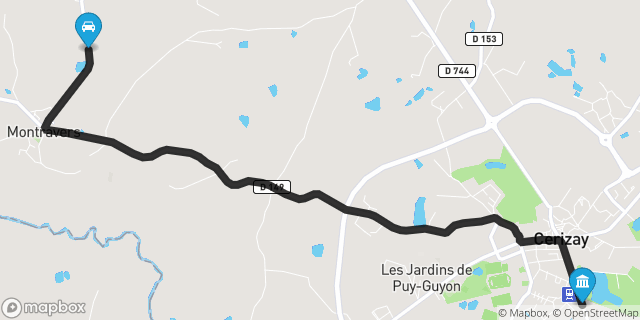 Itinéraire vers Cerizay