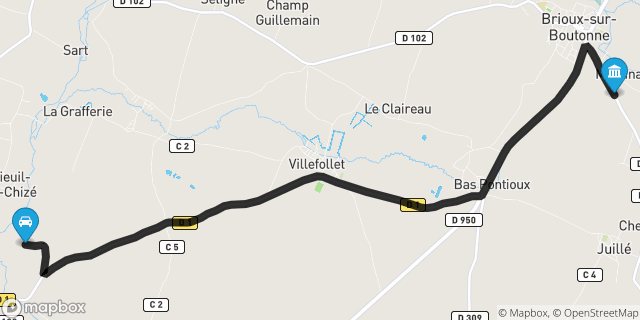 Itinéraire vers Brioux-sur-Boutonne