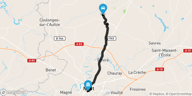Itinéraire vers Niort