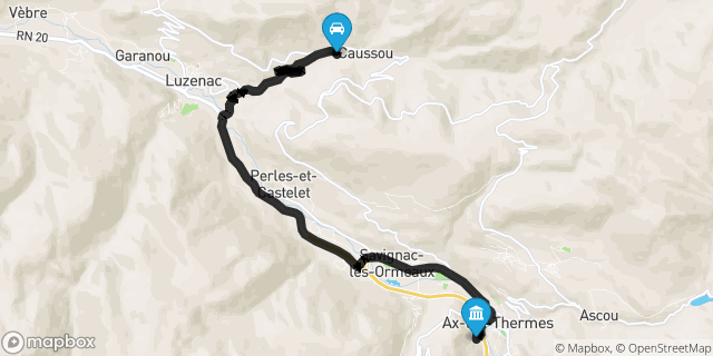 Itinéraire vers Ax-les-Thermes