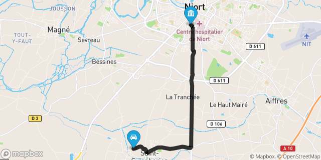 Itinéraire vers Niort