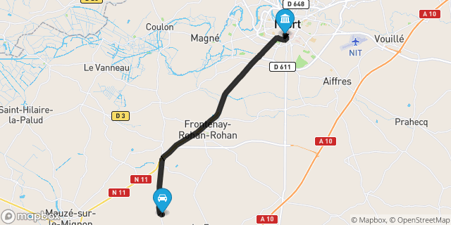 Itinéraire vers Niort