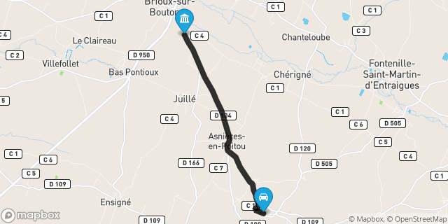 Itinéraire vers Brioux-sur-Boutonne