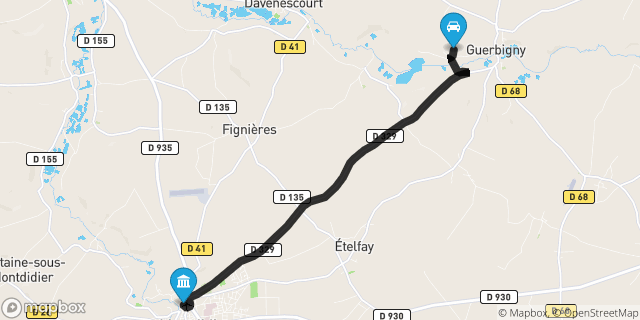 Itinéraire vers Montdidier