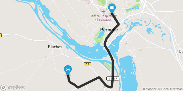 Itinéraire vers Péronne
