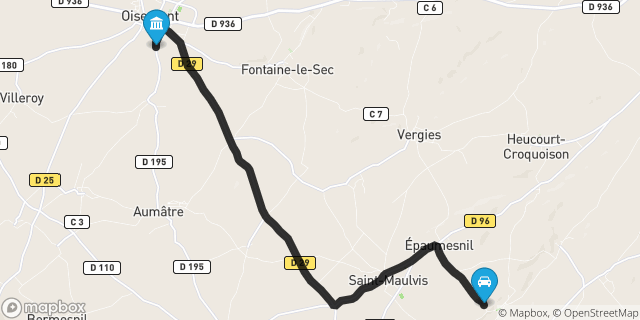 Itinéraire vers Oisemont