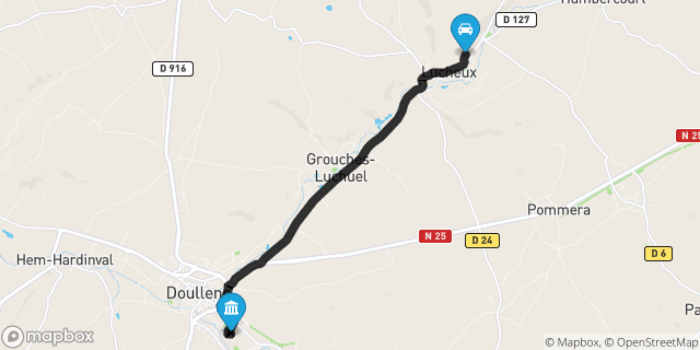 Itinéraire vers Doullens