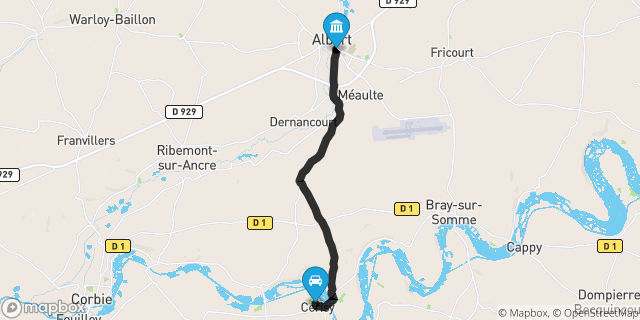 Itinéraire vers Albert