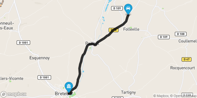 Itinéraire vers Breteuil