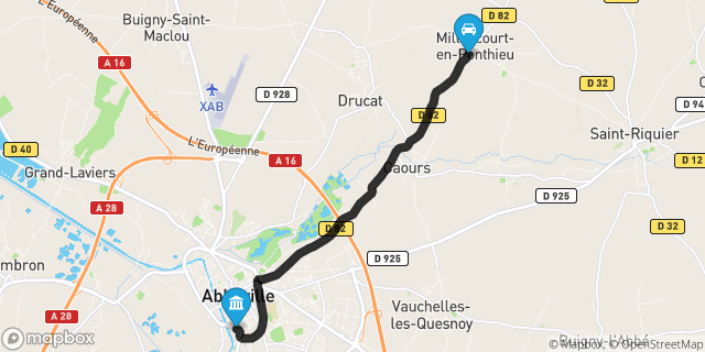 Itinéraire vers Abbeville
