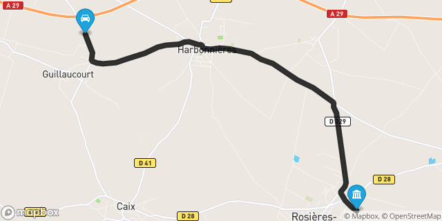 Itinéraire vers Rosières-en-Santerre