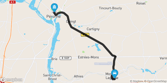 Itinéraire vers Péronne