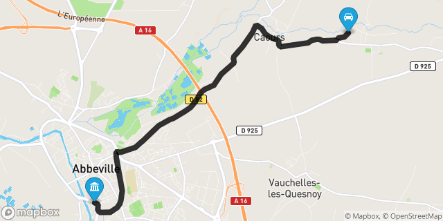 Itinéraire vers Abbeville