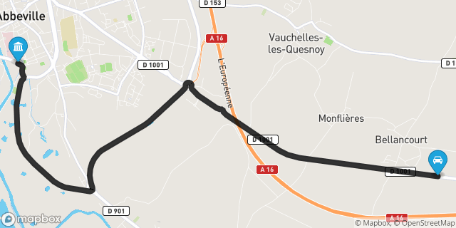 Itinéraire vers Abbeville