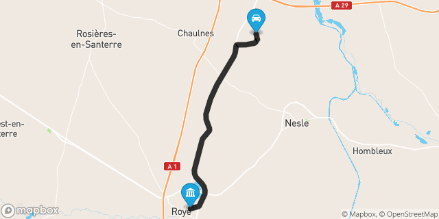 Itinéraire vers Roye