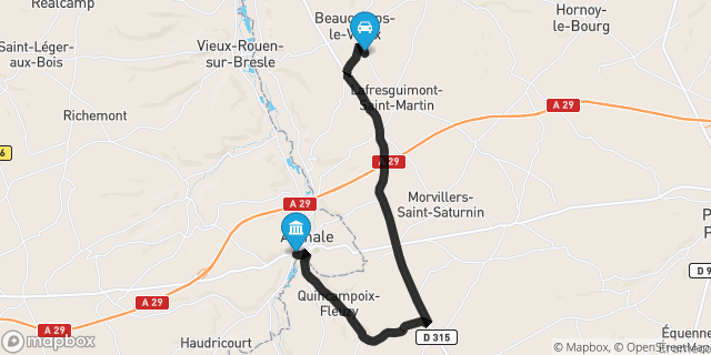 Itinéraire vers Aumale