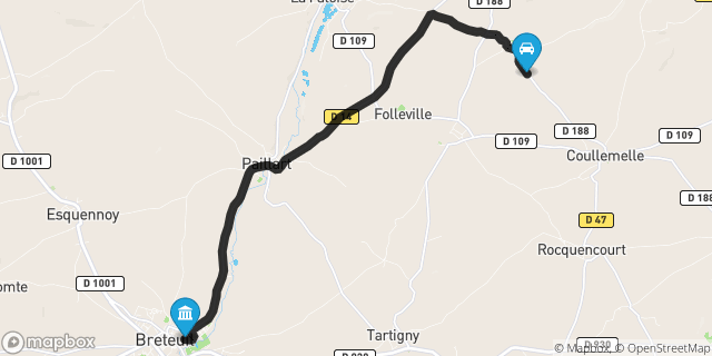 Itinéraire vers Breteuil
