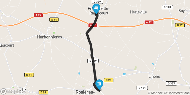 Itinéraire vers Rosières-en-Santerre