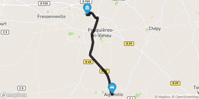 Itinéraire vers Feuquières-en-Vimeu