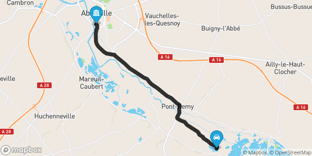Itinéraire vers Abbeville