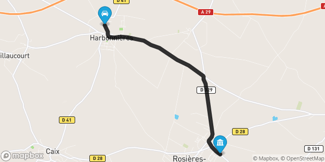 Itinéraire vers Rosières-en-Santerre