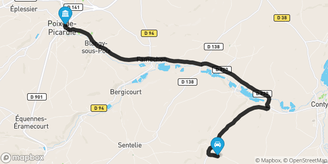 Itinéraire vers Poix-de-Picardie