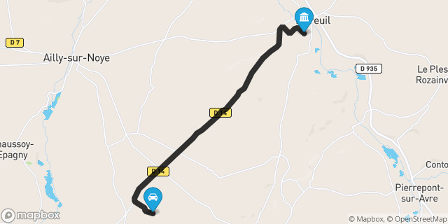 Itinéraire vers Moreuil