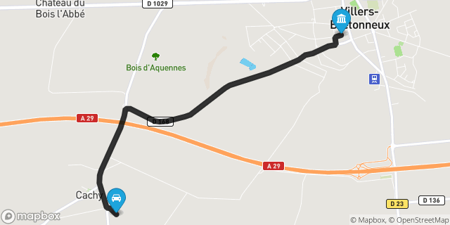 Itinéraire vers Villers-Bretonneux