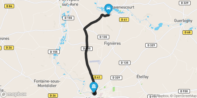 Itinéraire vers Montdidier
