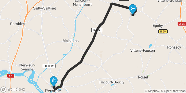 Itinéraire vers Péronne