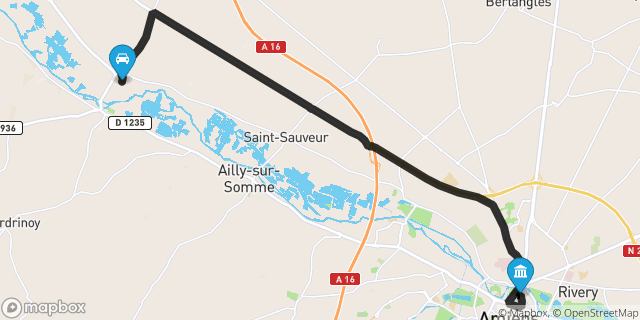 Itinéraire vers Amiens