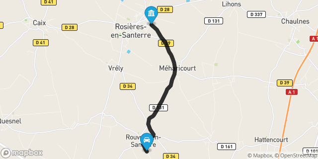 Itinéraire vers Rosières-en-Santerre
