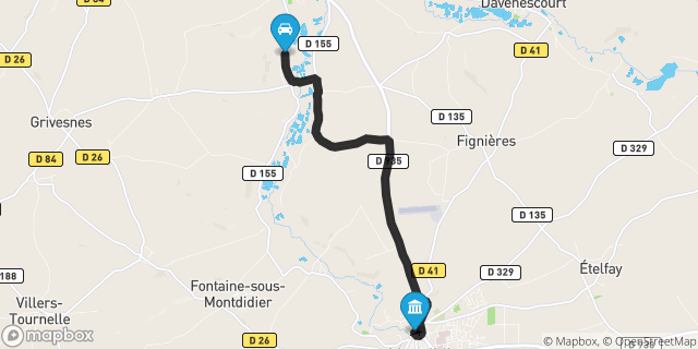 Itinéraire vers Montdidier