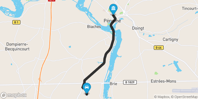 Itinéraire vers Péronne