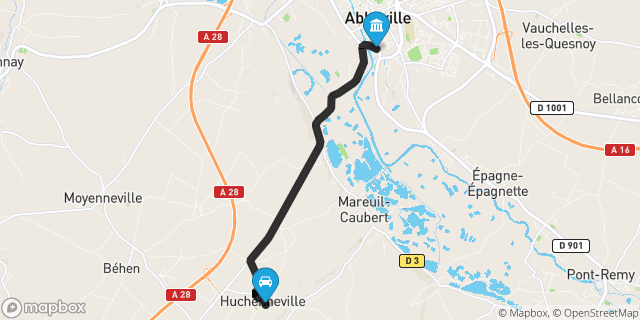 Itinéraire vers Abbeville