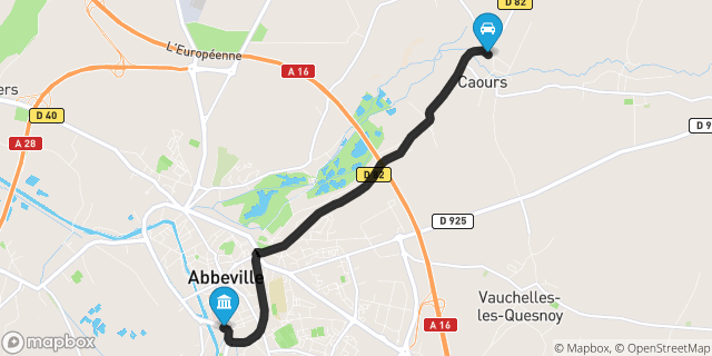Itinéraire vers Abbeville