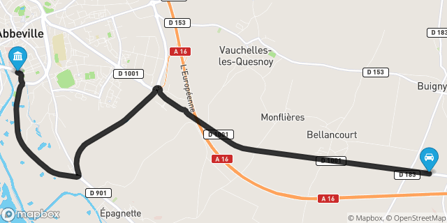 Itinéraire vers Abbeville