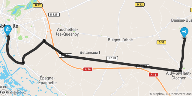 Itinéraire vers Abbeville