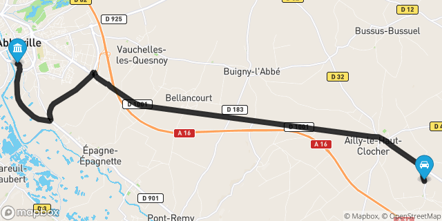 Itinéraire vers Abbeville