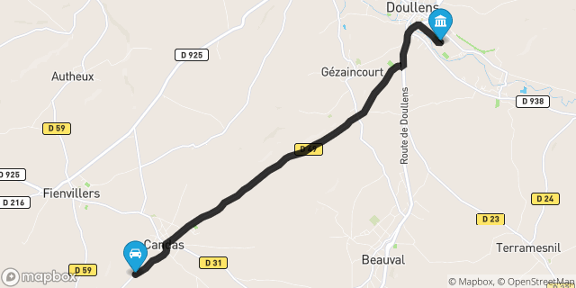 Itinéraire vers Doullens