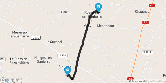 Itinéraire vers Rosières-en-Santerre