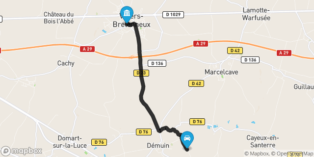 Itinéraire vers Villers-Bretonneux