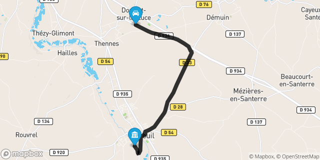 Itinéraire vers Moreuil
