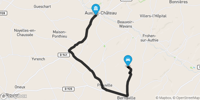 Itinéraire vers Auxi-le-Château