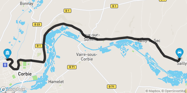 Itinéraire vers Corbie