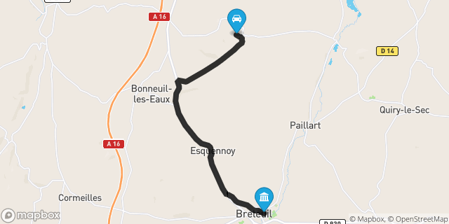 Itinéraire vers Breteuil