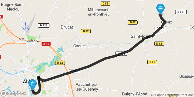 Itinéraire vers Abbeville